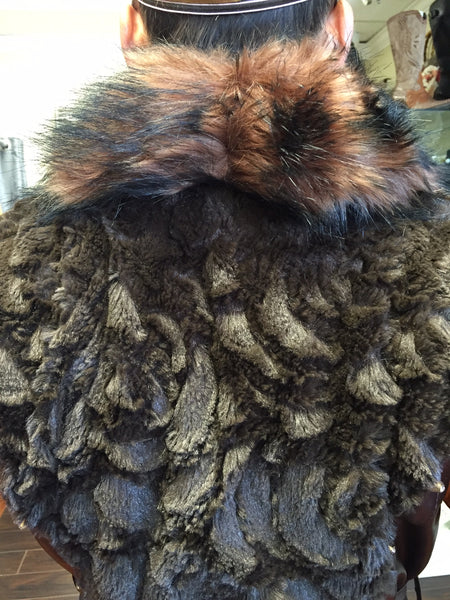 Vest, brown, eco leather and ecofur - natural italian skincare www.MilanoCoronado.com