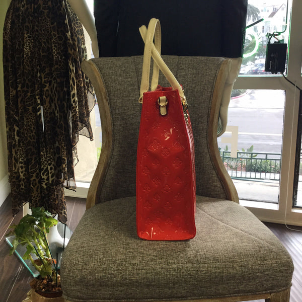 Bag, Red Tote Handbag - natural italian skincare www.MilanoCoronado.com