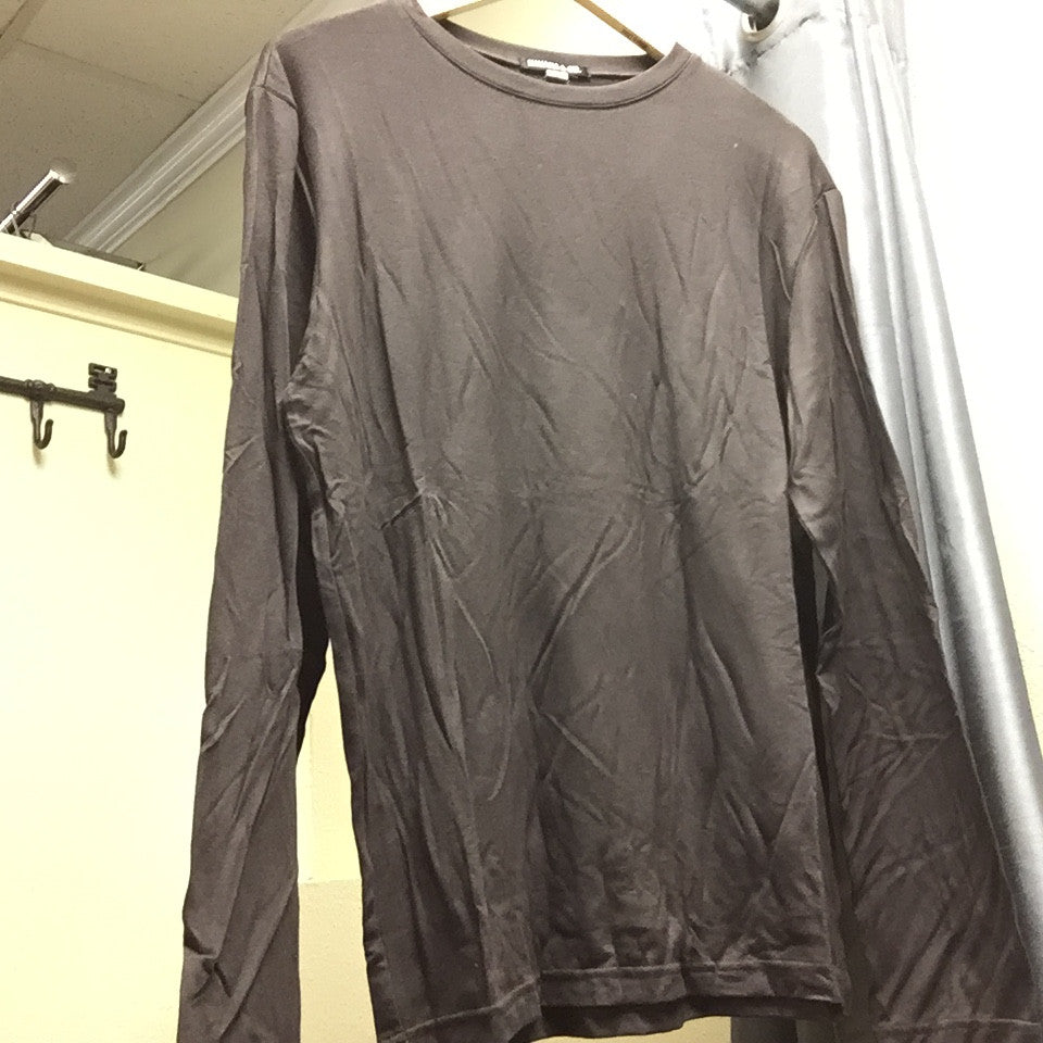 T-Shirt, long sleeves, wool, brown - natural italian skincare www.MilanoCoronado.com