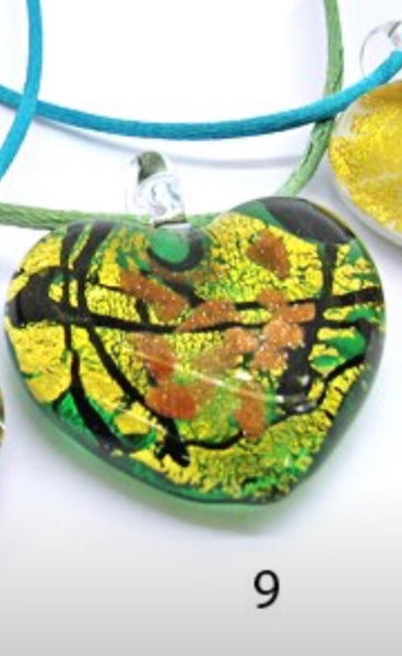 Heart shaped Murano Glass necklace , Passion 6,7,8,9,10 - natural italian skincare www.MilanoCoronado.com