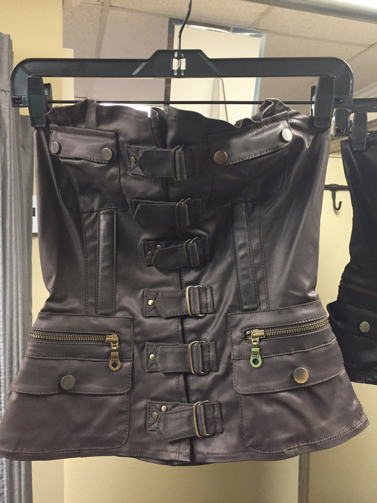 Designer Bustier, Pocketed, Brown - natural italian skincare www.MilanoCoronado.com