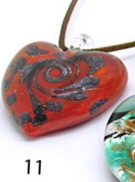 Heart shaped Murano Glass necklace , Passion 11, 12 - natural italian skincare www.MilanoCoronado.com