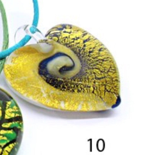 Heart shaped Murano Glass necklace , Passion 6,7,8,9,10 - natural italian skincare www.MilanoCoronado.com