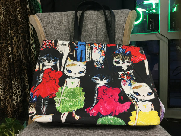 Bag,  Shopper bag with Cat Design - natural italian skincare www.MilanoCoronado.com