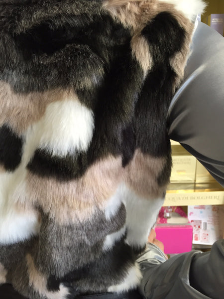Vest, Black/Brown/white Eco fur - natural italian skincare www.MilanoCoronado.com