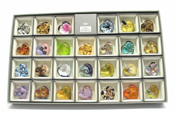 Heart shaped Murano Glass necklace , Passion 11, 12 - natural italian skincare www.MilanoCoronado.com