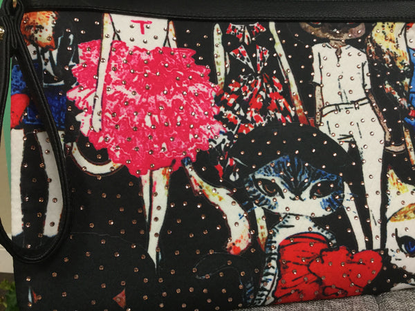 Bag, Clutch bag Cat Design - natural italian skincare www.MilanoCoronado.com