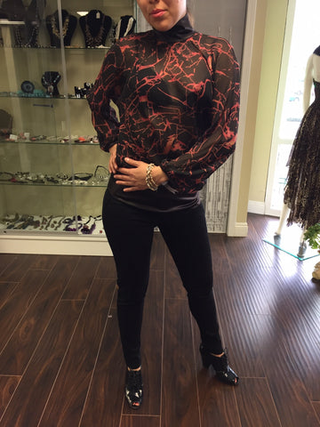 Blouse Brown and Coral - natural italian skincare www.MilanoCoronado.com