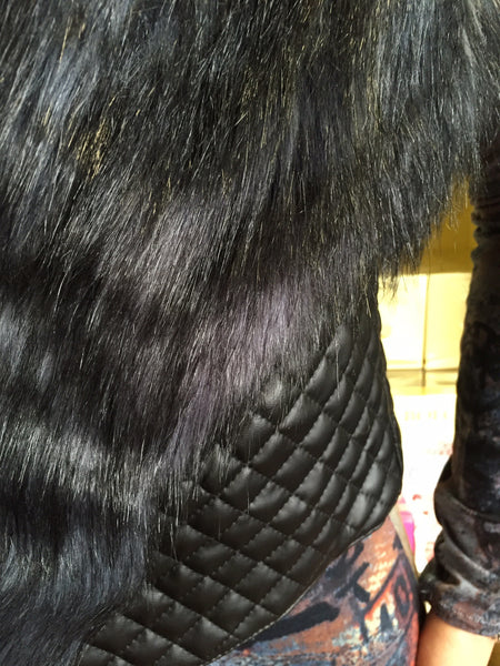 Vest, Blue/Black with Eco leather - natural italian skincare www.MilanoCoronado.com