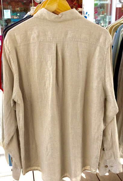 Shirt, beige, linen - natural italian skincare www.MilanoCoronado.com