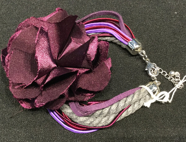 Bracelet, Purple with rose, Grindelia, matches Betta Necklace - natural italian skincare www.MilanoCoronado.com