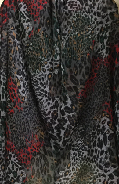 Shawl Animal Print Grey Multi-Color - natural italian skincare www.MilanoCoronado.com