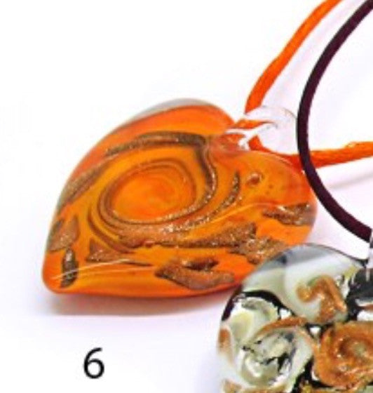 Heart shaped Murano Glass necklace , Passion 6,7,8,9,10 - natural italian skincare www.MilanoCoronado.com