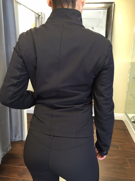 Jacket, Black aviator style with zipper and bottons - natural italian skincare www.MilanoCoronado.com