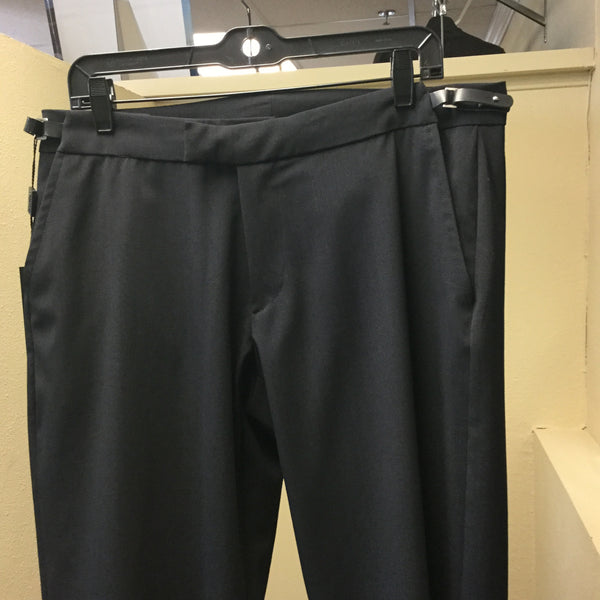 Pants, black with black eco leather detail on the side of the waist - natural italian skincare www.MilanoCoronado.com