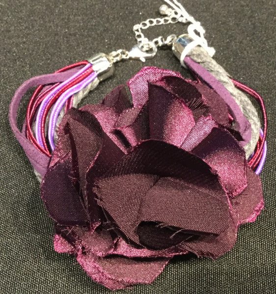 Bracelet, Purple with rose, Grindelia, matches Betta Necklace - natural italian skincare www.MilanoCoronado.com