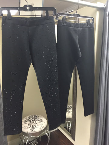 Leggings, Black with black crystals - natural italian skincare www.MilanoCoronado.com