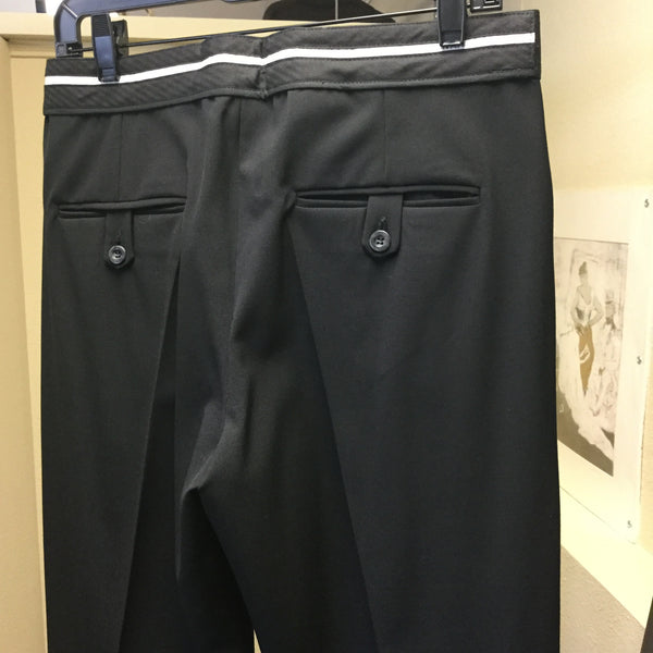 Pants, black, classic with black and white brand detail on the back - natural italian skincare www.MilanoCoronado.com