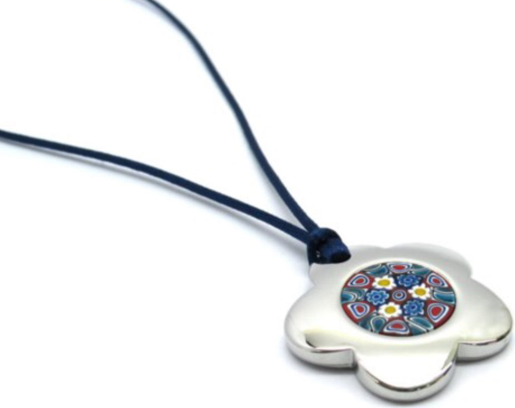 Millefiori Murano pendant, flower-shaped - natural italian skincare www.MilanoCoronado.com
