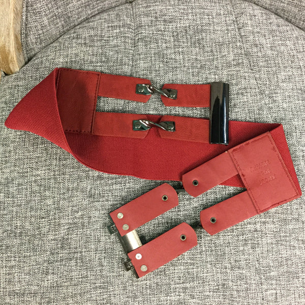 Belt, Red with Metal detail - natural italian skincare www.MilanoCoronado.com