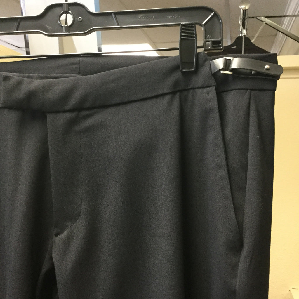 Pants, black with black eco leather detail on the side of the waist ...