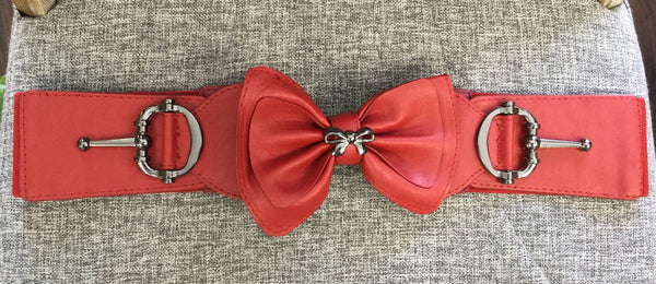 Belt, Red with cute bow - natural italian skincare www.MilanoCoronado.com