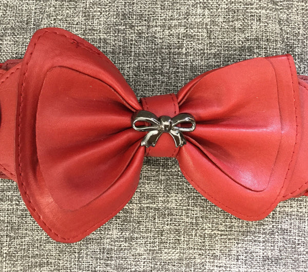 Belt, Red with cute bow - natural italian skincare www.MilanoCoronado.com