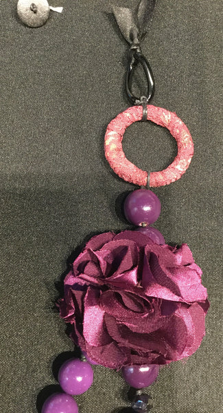 Necklace, Purple with rose, Betta - natural italian skincare www.MilanoCoronado.com