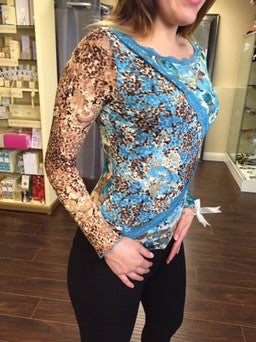 Blouse, lace with flower and animal print pattern - natural italian skincare www.MilanoCoronado.com