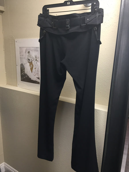 Designer Pants, black with a detachable belt - natural italian skincare www.MilanoCoronado.com