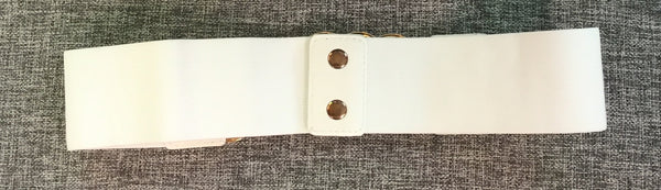 Belt, White with gold color chain - natural italian skincare www.MilanoCoronado.com