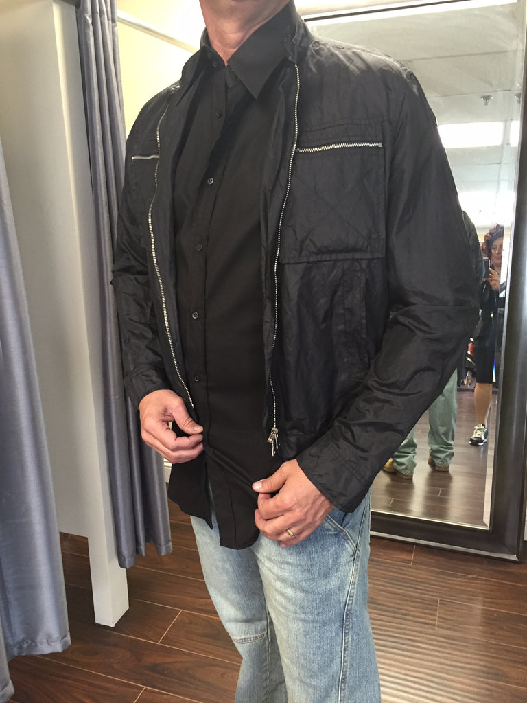 Jacket, black, windbreaker light pocket jacket - natural italian skincare www.MilanoCoronado.com